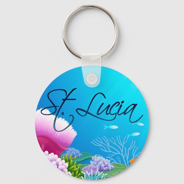 St. Lucia reef Key Ring (Front)