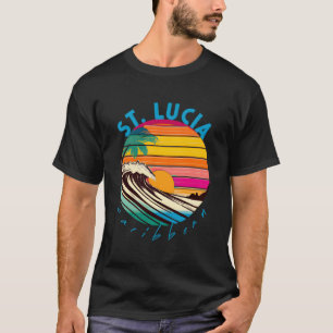 St Lucia Retro 1980S Style Caribbean Beach T-Shirt