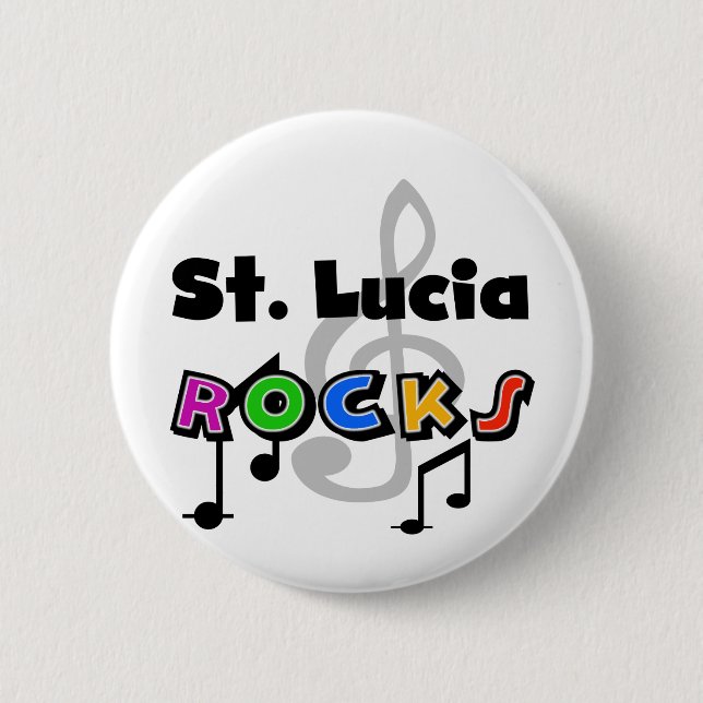 St. Lucia Rocks 6 Cm Round Badge (Front)