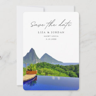 St Lucia Save the Date Scenic Wedding Invitation