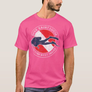 St Lucia Scuba Dive Dive Flag Diving Wo T-Shirt