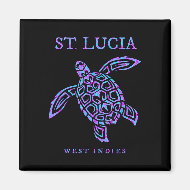 St Lucia Sea Turtle Beach Vacation  Magnet (Front)