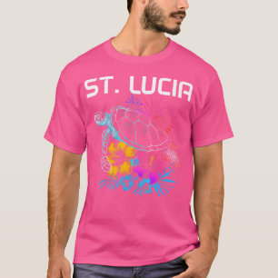 St Lucia Sea Turtle Flowers Scuba Diving Surfer So T-Shirt