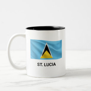 St. Lucia Simple Flag Everyday Pride Two-Tone Coffee Mug