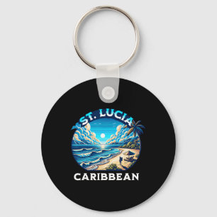 St Lucia Souvenir Vacation Summer Saint Lucia Key Ring