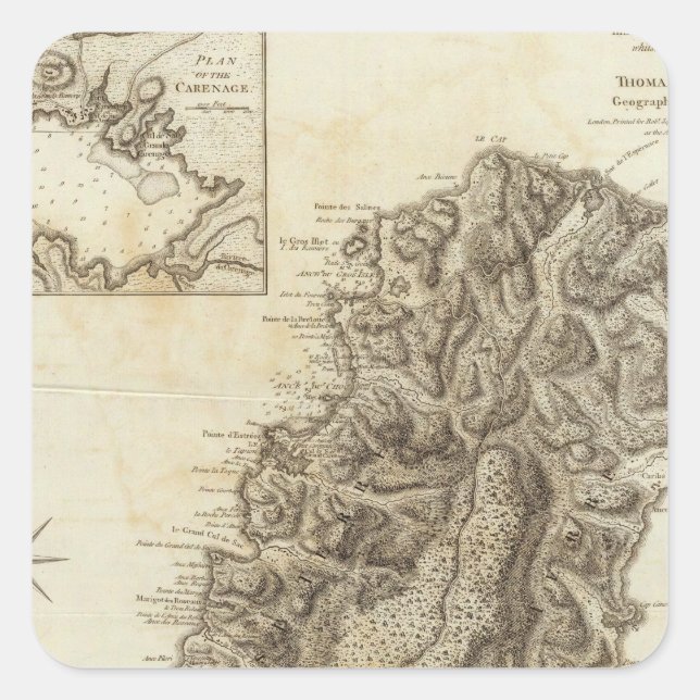 St Lucia Square Sticker (Front)