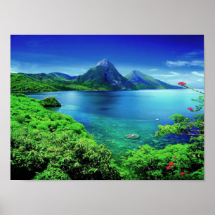 St. Lucia The Pitons Poster