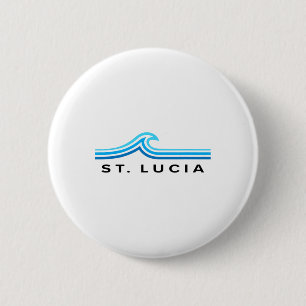 St Lucia Waves Vintage Mens Women Girls Boys Trave 6 Cm Round Badge