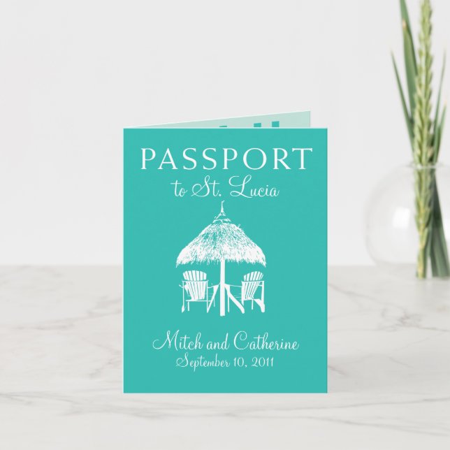 St. Lucia Wedding Passport Invitation (Front)