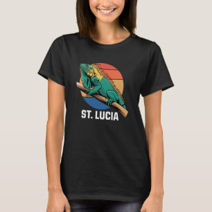 St Lucia Wildlife, Iguana, Nature Lover Fun Colorf T-Shirt