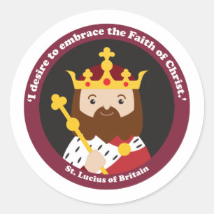St. Lucius of Britain Classic Round Sticker