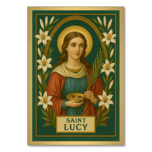St. Lucy Catholic Wedding Table Card
