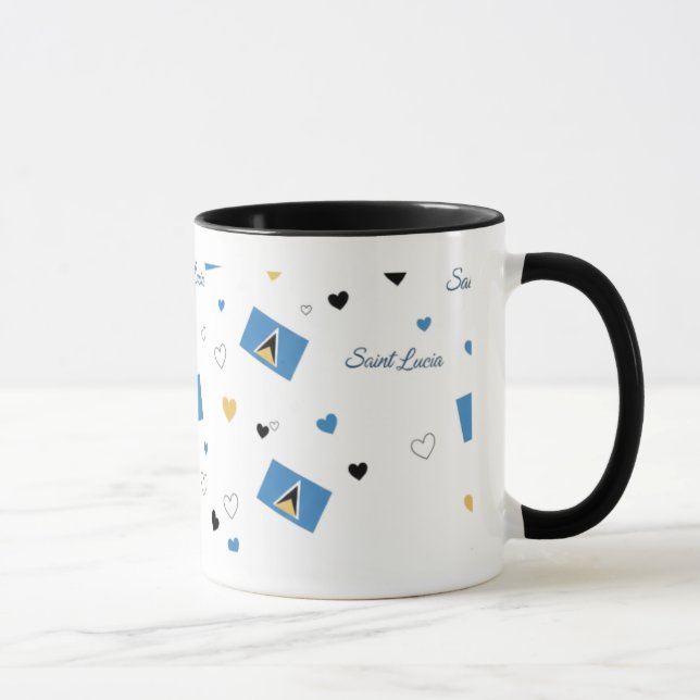 St. Luica Roots Pattern Mug | Caribbean Flag (Right)