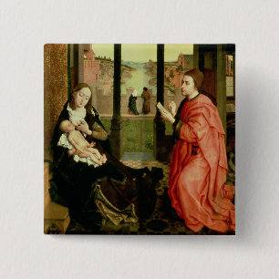 St. Luke Drawing a Portrait of the Virgin 15 Cm Square Badge