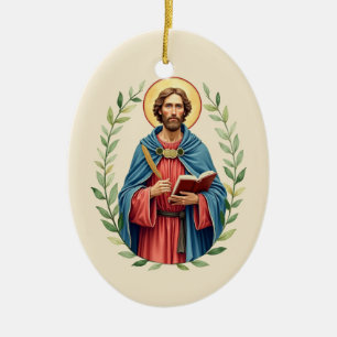 St Luke God's Peace and Blessings with Scripture Ceramic Tree Decoration