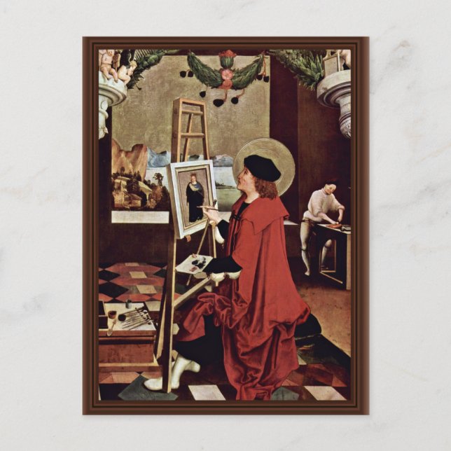 St. Luke Painting The Madonna Altar Wings Postcard (Front)