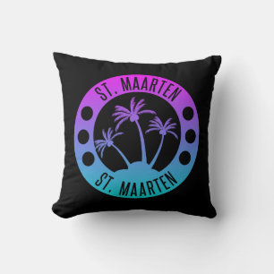 St. Maarten Blue Gradient Sint Martin Cushion
