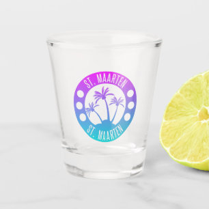 St. Maarten Blue Gradient Sint Martin Shot Glass