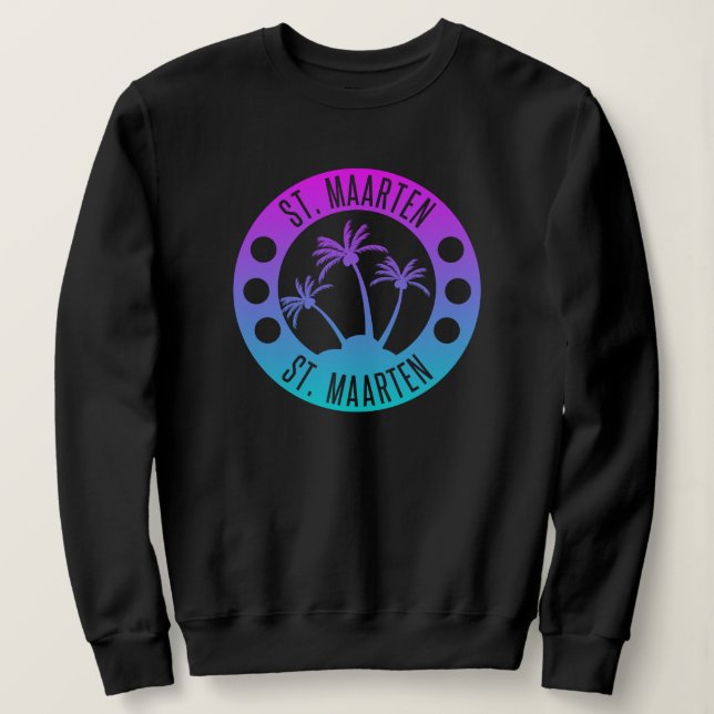 St. Maarten Blue Gradient Sint Martin Sweatshirt (Design Front)