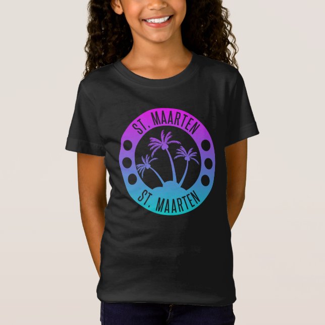 St. Maarten Blue Gradient Sint Martin T-Shirt (Front)