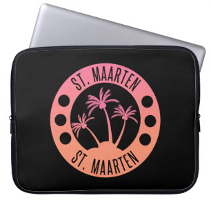 St. Maarten Pink and Coral Gradient Sint Martin Laptop Sleeve