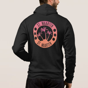 St. Maarten Pink Coral Gradient Sint Martin Hoodie