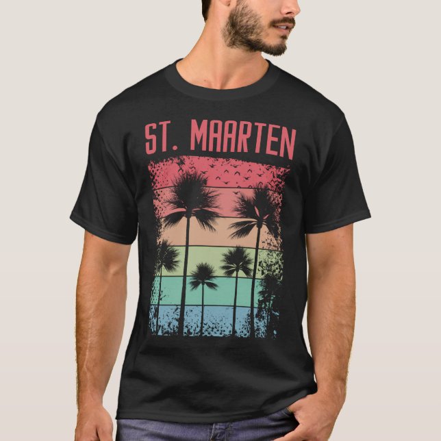 St. Maarten Retro Rainbow T-Shirt (Front)