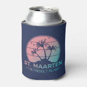 St. Maarten Sint Martin Retro Gradient Can Cooler