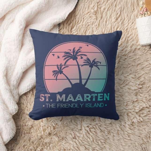 St. Maarten | Sint Martin Retro Gradient Cushion (Blanket)