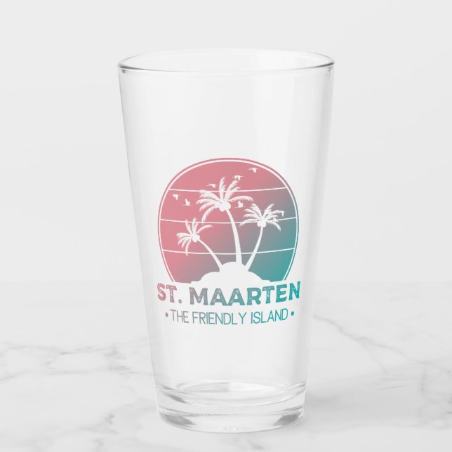 St. Maarten | Sint Martin Retro Gradient Glass (Front)