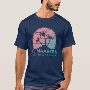 St. Maarten Sint Martin Retro Gradient T-Shirt