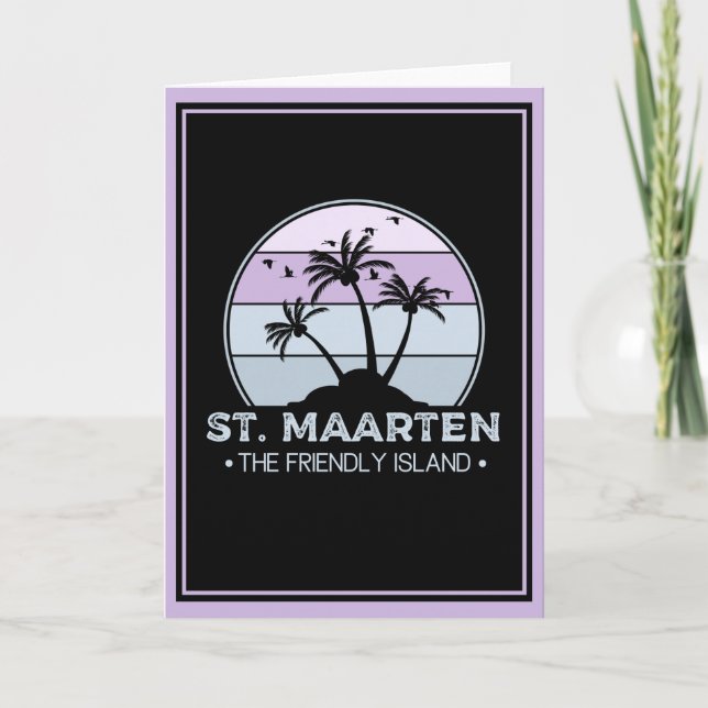 St. Maarten The friendly Island retro Sint Martin Card (Front)