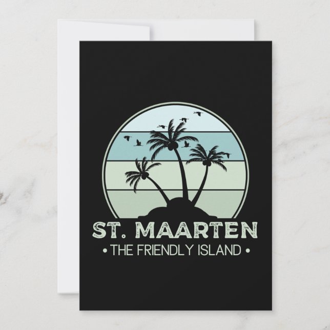 St. Maarten The friendly Island retro Sint Martin Card (Front)