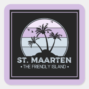 St. Maarten The friendly Island retro Sint Martin Square Sticker