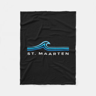 St Maarten Waves Vintage Mens Womens Girls Boys So Fleece Blanket