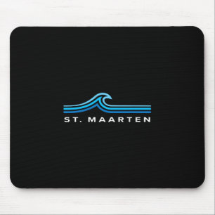 St Maarten Waves Vintage Mens Womens Girls Boys So Mouse Mat