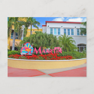 St. Maarten, Welcome sign, photography, Dutch Postcard