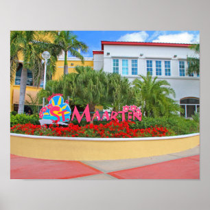 St. Maarten, Welcome sign, photography, Dutch Poster