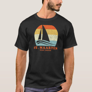St Maarten West Indies Vintage Sailboat Sailing Va T-Shirt