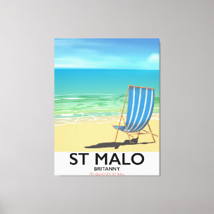 St Malo, Britanny Beach poster Canvas Print