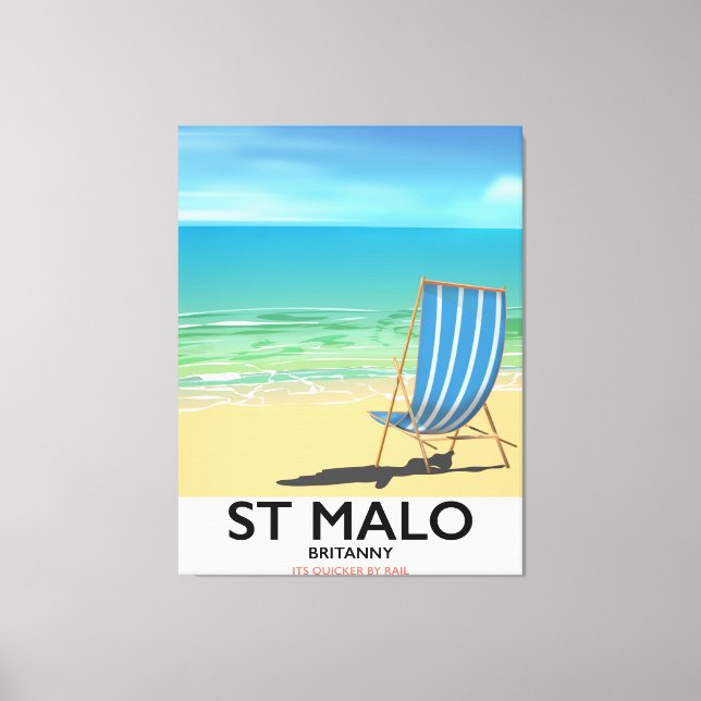 St Malo, Britanny Beach poster Canvas Print (Front)