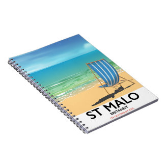 St Malo, Britanny Beach poster Notebook