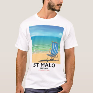 St Malo, Britanny Beach poster T-Shirt
