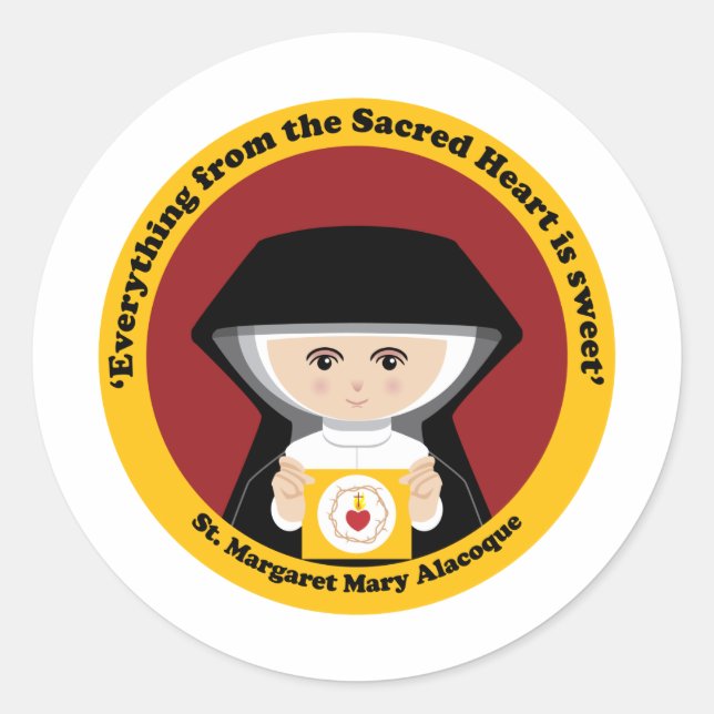 St. Margaret Mary Alacoque Classic Round Sticker (Front)