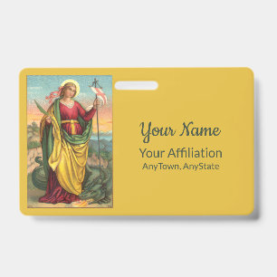 St. Margaret with Dragon and Resurrection Banner ID Badge