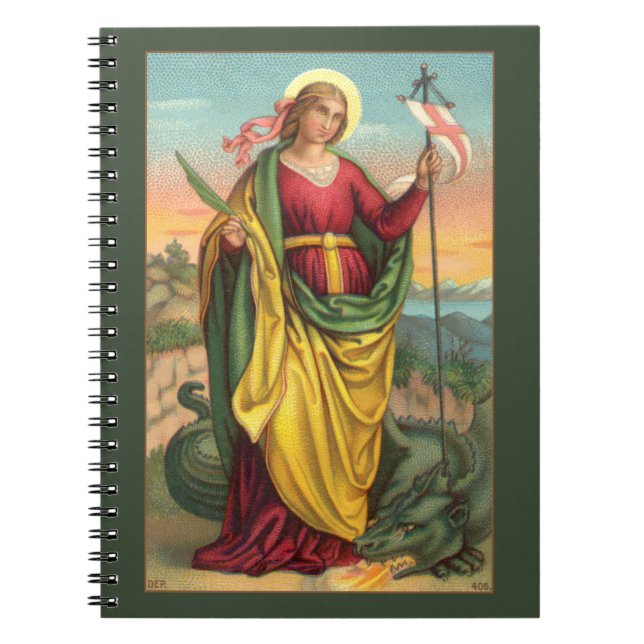 St. Margaret with Dragon and Resurrection Banner Notebook (Front)