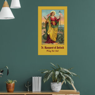 St. Margaret with Dragon and Resurrection Banner Poster