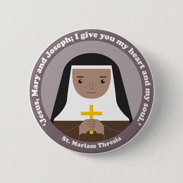 St. Mariam Thresia 6 Cm Round Badge (Front)