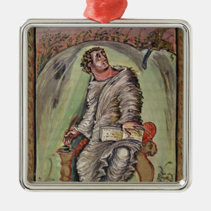St. Mark at his desk Metal Tree Decoration
