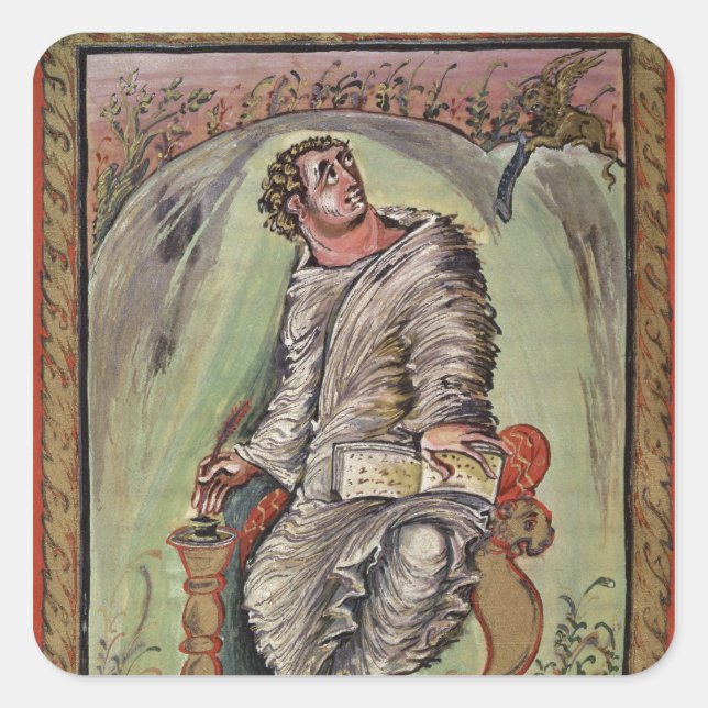 St. Mark at his desk Square Sticker (Front)